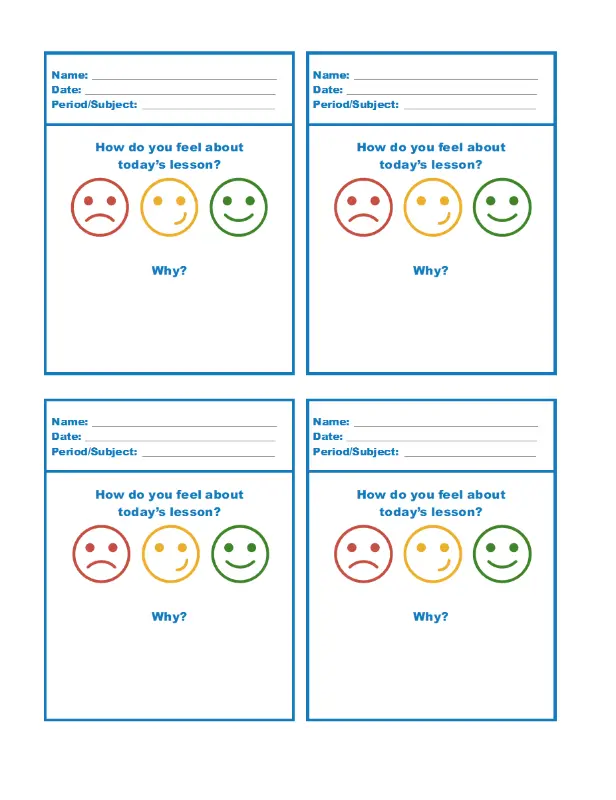 Exit tickets blue modern simple
