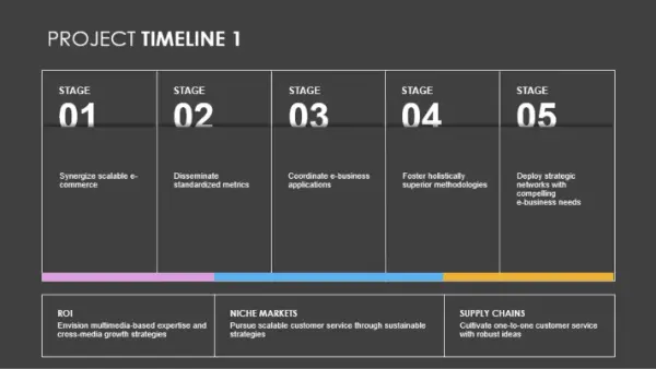 Project stage timeline gray modern geometric