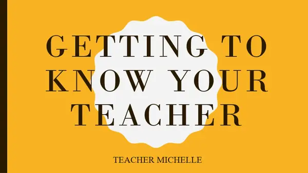 Getting to know your teacher yellow modern color block