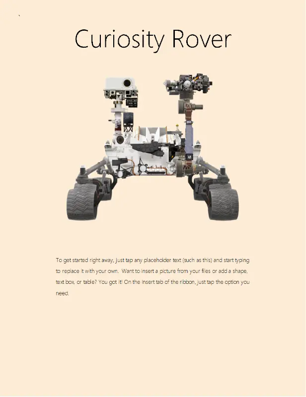3D Word science report (Mars Rover model) yellow modern simple