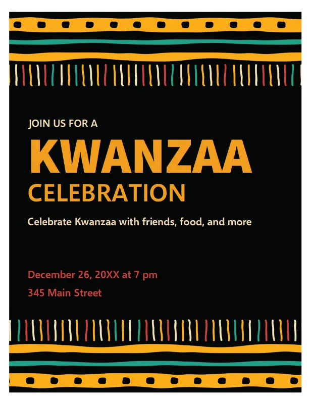 Kwanzaa flyer whimsical-color-block