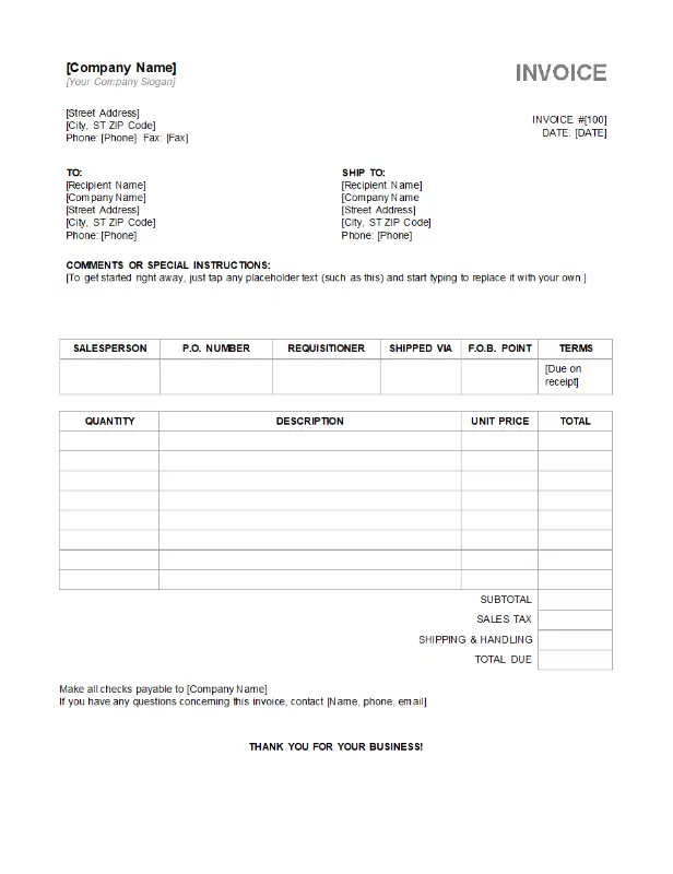 Invoice (document) black modern-simple