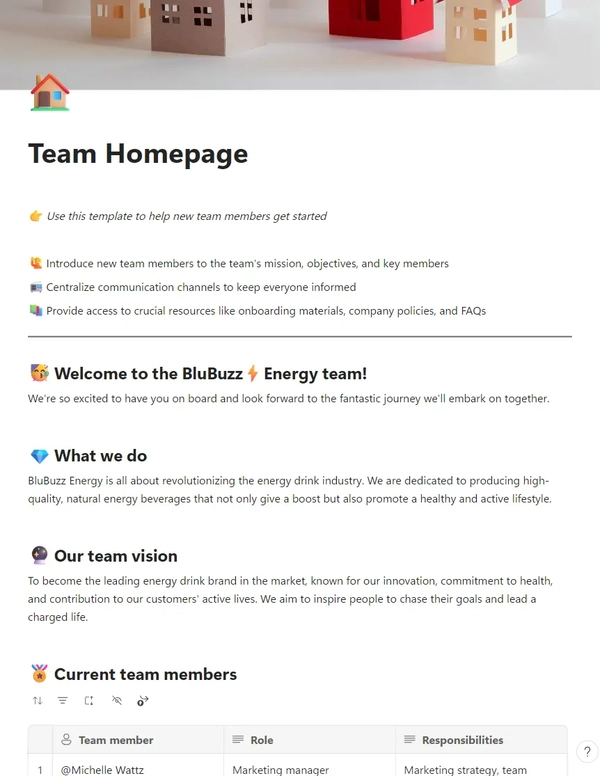 Team Homepage
