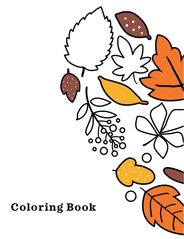Autumn coloring book whimsical-line