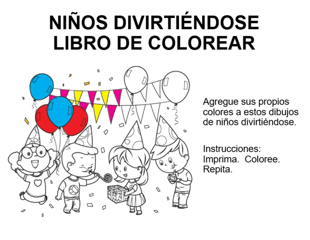 Los niños se divierten con los libros para colorear whimsical line
