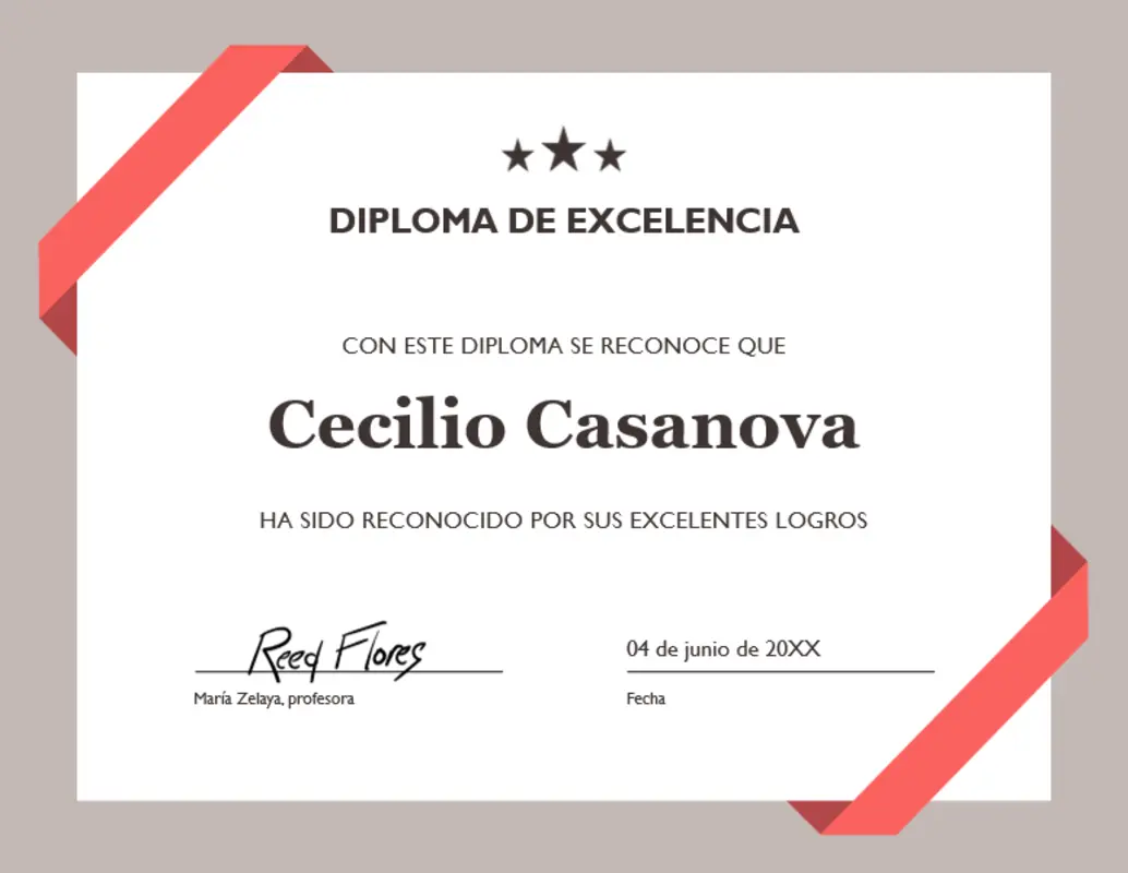 Diploma de excelencia blue modern simple