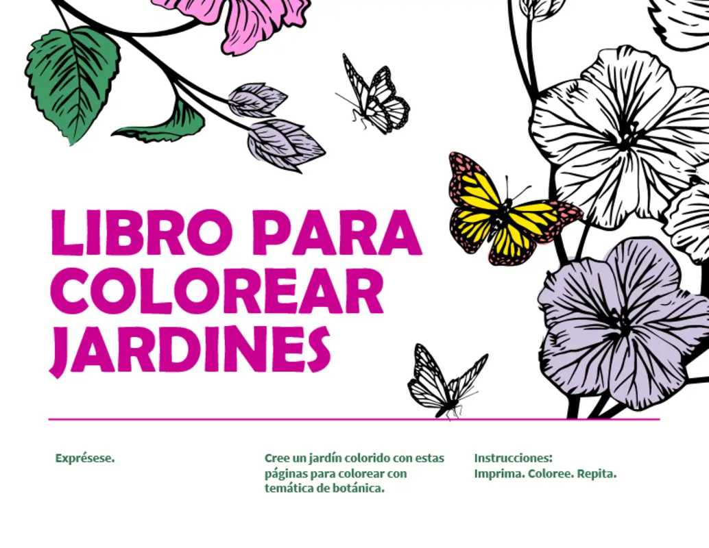 Libro para colorear Jardines organic boho