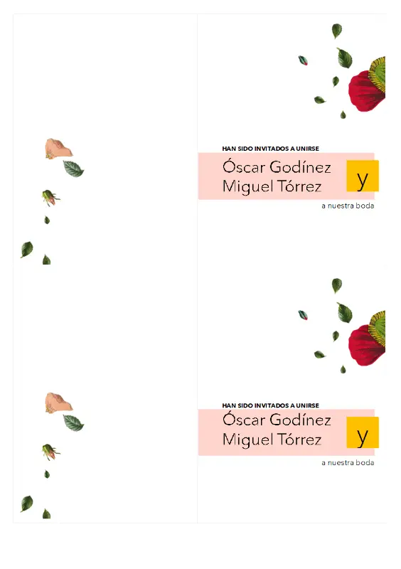 Invitación de boda floral (género neutro) pink organic simple