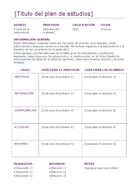 Organizador de clases diario (en color) purple modern simple