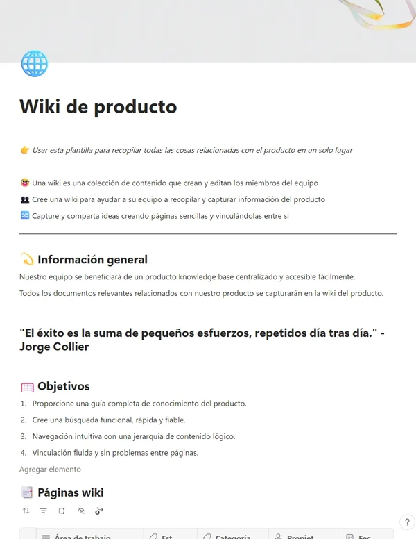 Wiki de producto