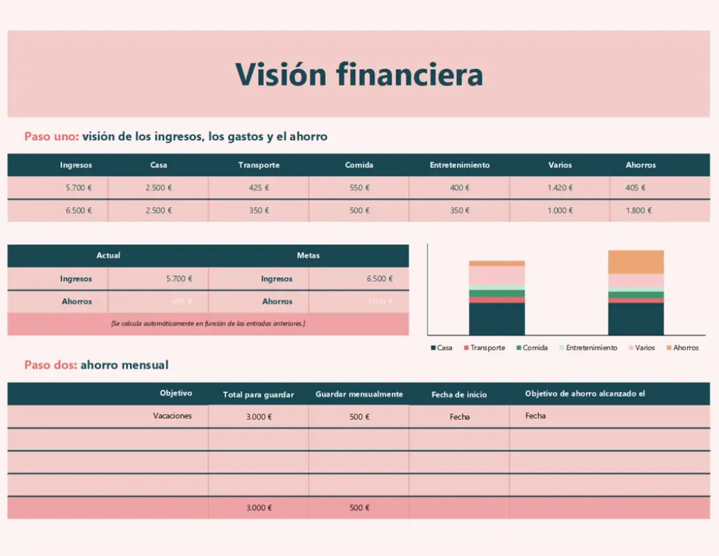 Visión financiera pink modern simple