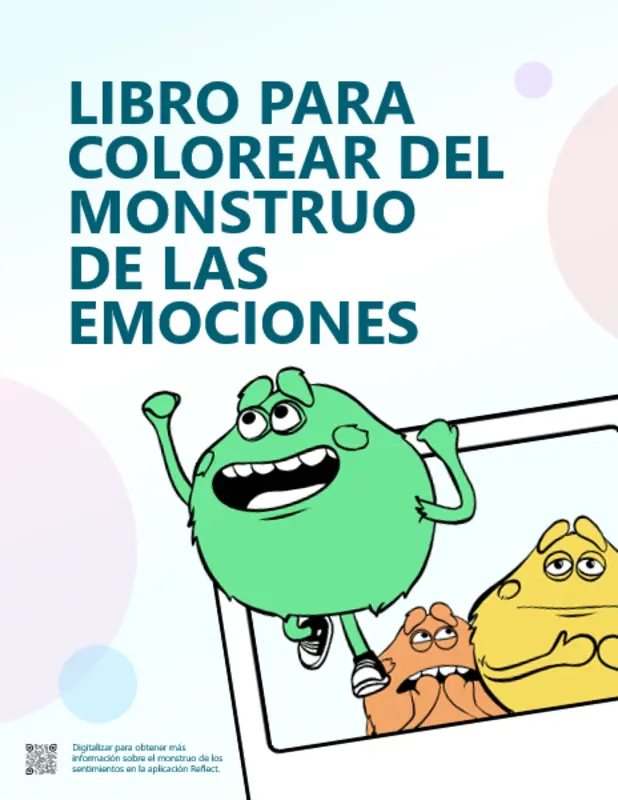 Libro para colorear del Monstruo de las emociones whimsical color block