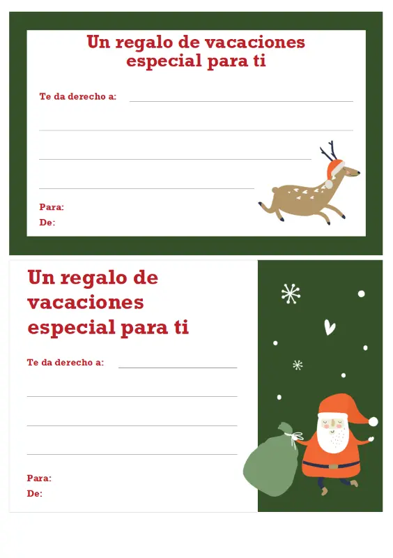 Certificado de regalo de Navidad (diseño Espíritu navideño) green whimsical-color-block