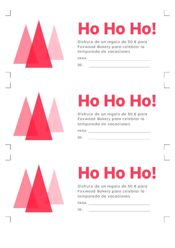 Cupones de regalo navideños ¡Jou, jou, jou!  pink modern-simple