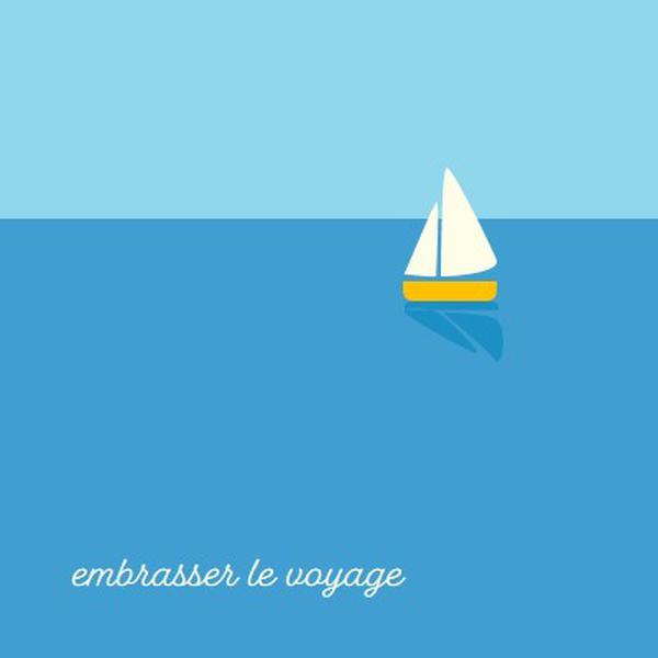 Embrassez le voyage blue minimal,whimsical,boat,playful,clean