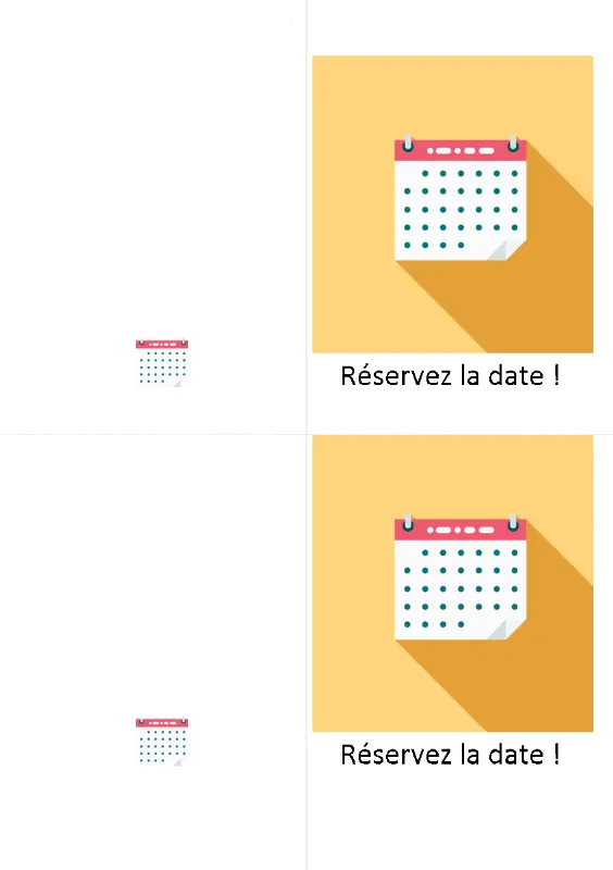 Carte de réservation de date yellow modern-simple