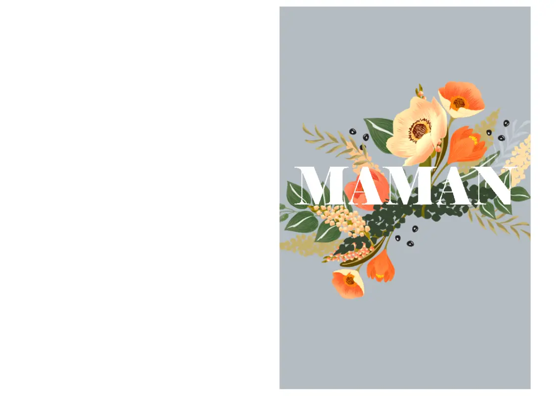 Une charmante carte de fête des mères pink vintage-botanical