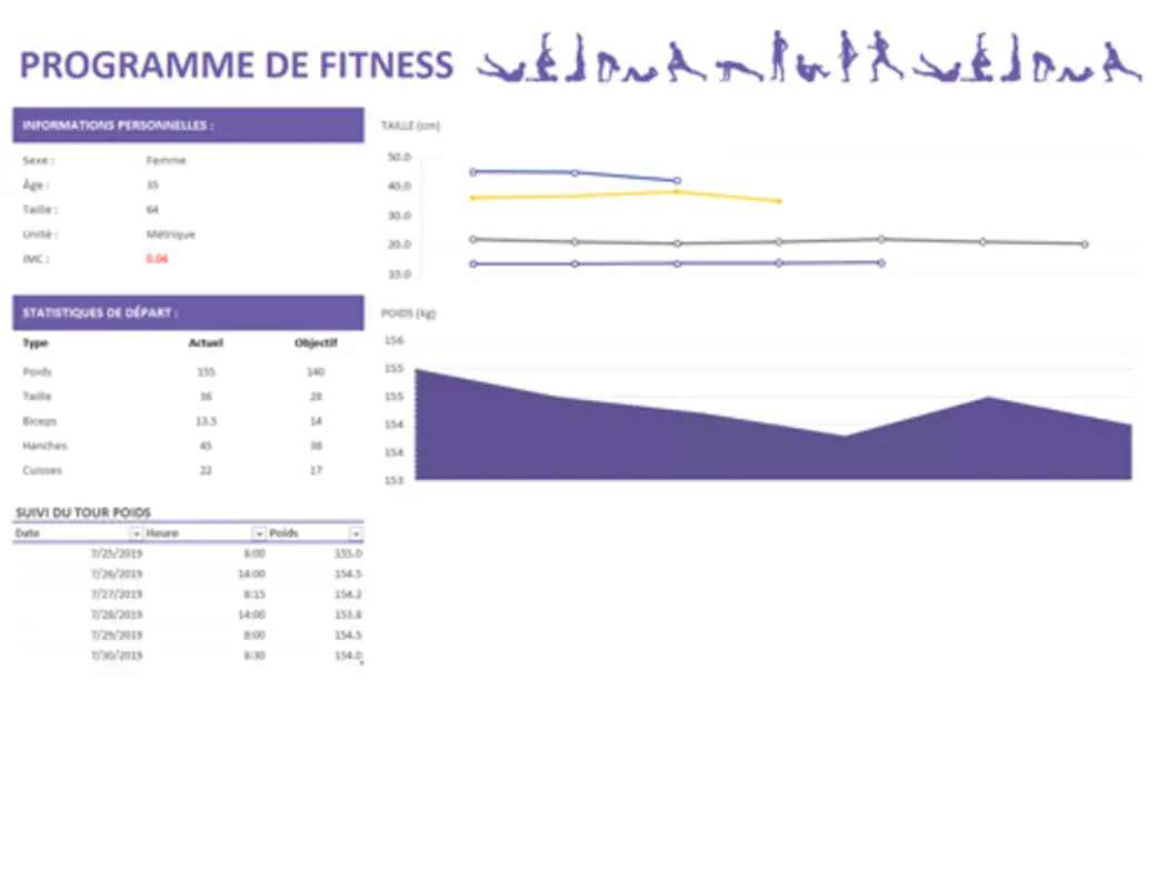 Programme de fitness purple modern-simple