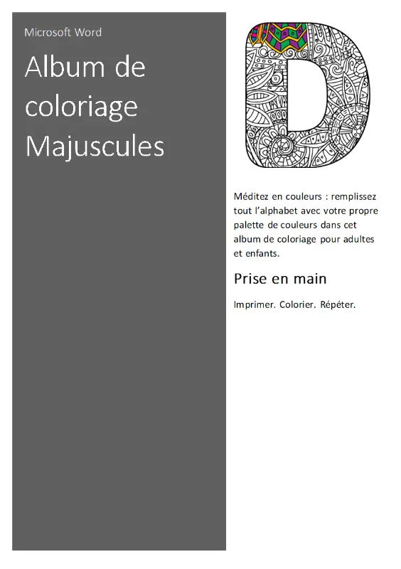 Album de coloriage Majuscules organic boho