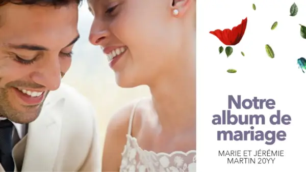 Album de mariage fleuri modern simple
