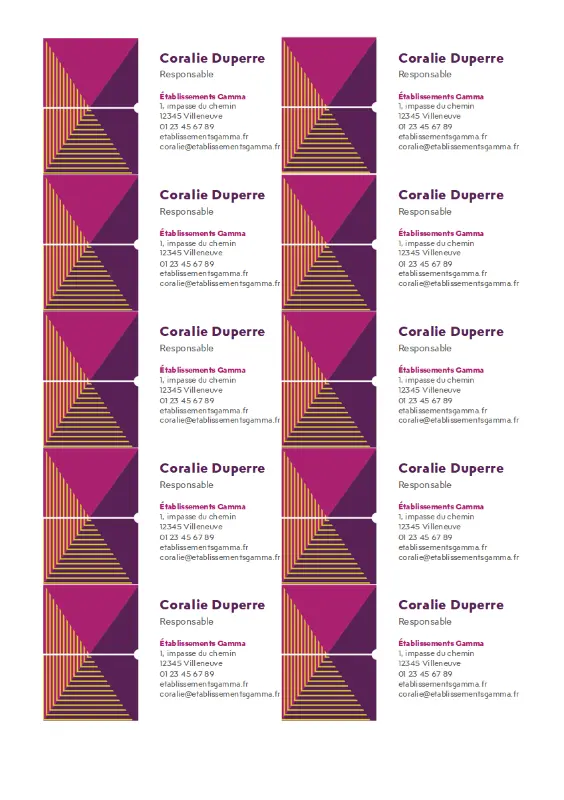 Cartes de visite géométrique purple modern-color-block