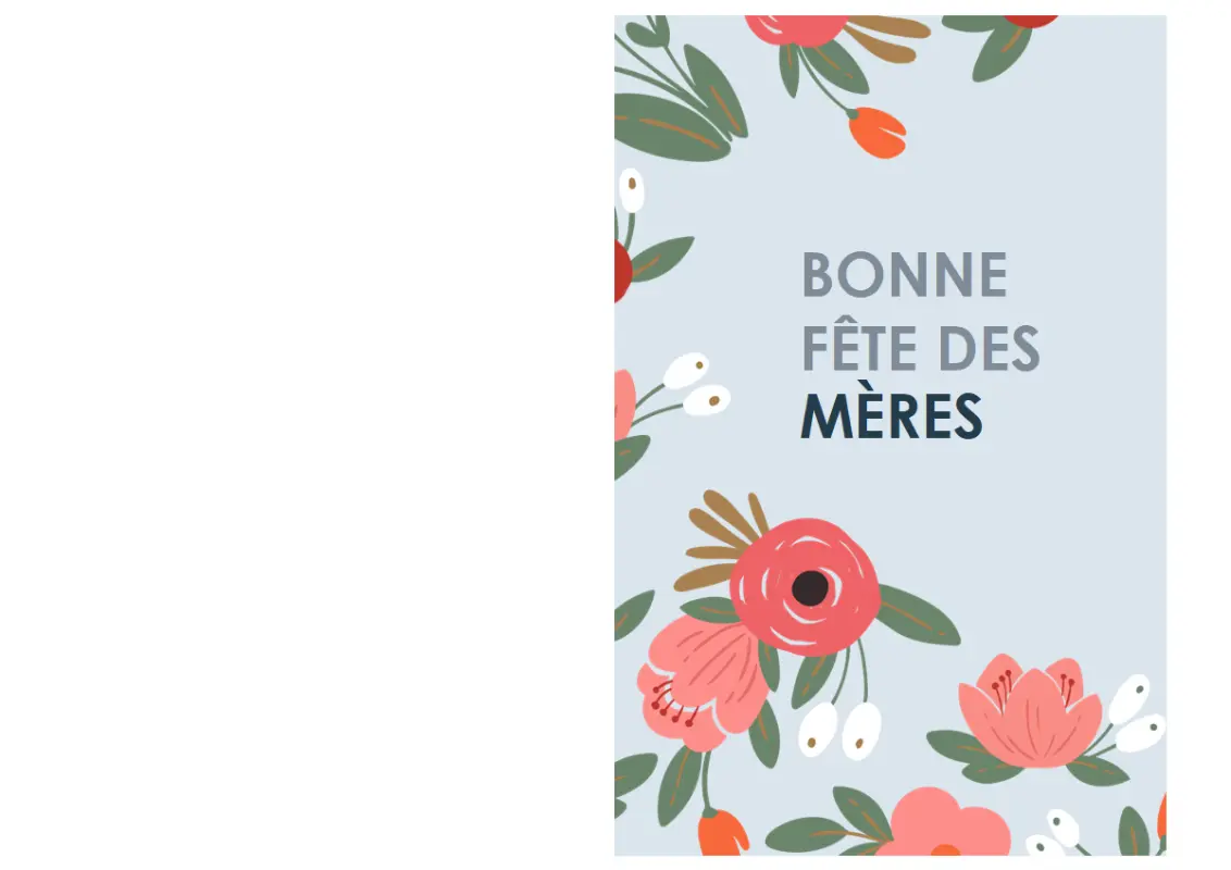 Carte de fête des mères : thème floral élégant pink organic-simple