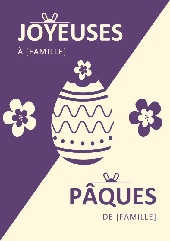 Carte de Pâques violette purple modern-simple