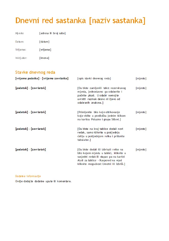 Dnevni red poslovnog sastanka (narančasti dizajn) modern simple