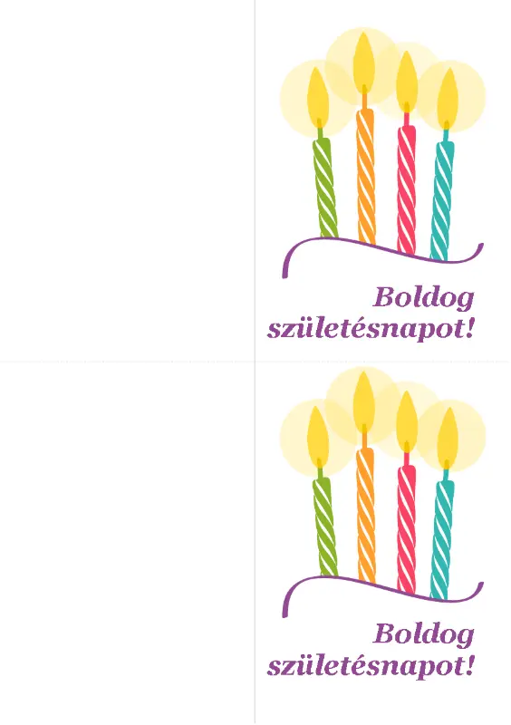 Születésnapi kártyák (laponként 2)  yellow modern-simple