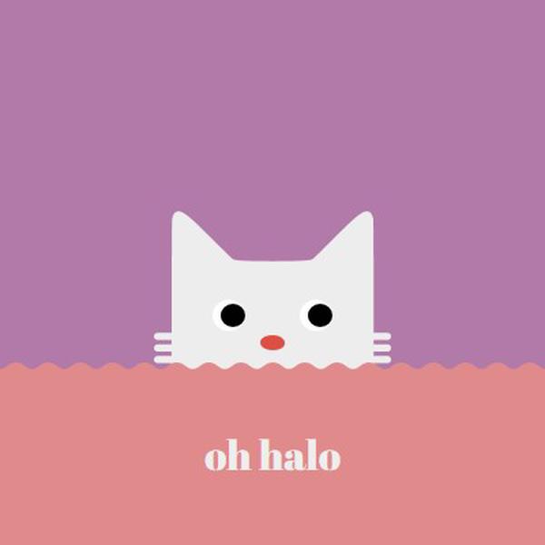 Oh, halo red cute,simple,cat,neutral,bright,fun