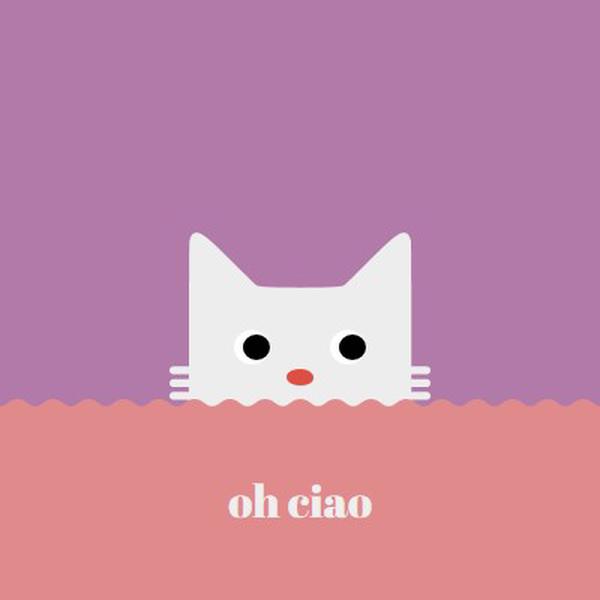 Oh, ciao red cute,simple,cat,neutral,bright,fun