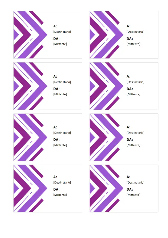 Etichette regalo (8 per pagina) purple modern geometric