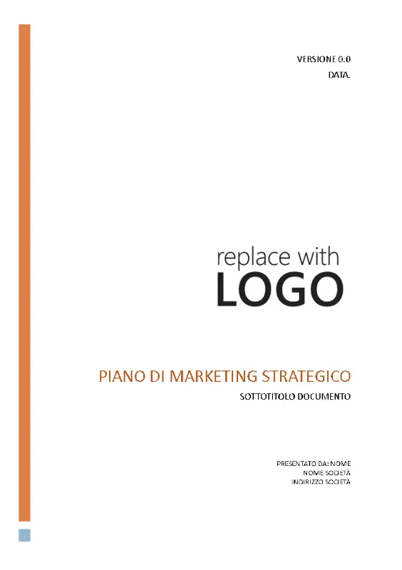Piano di marketing aziendale strategico modern simple