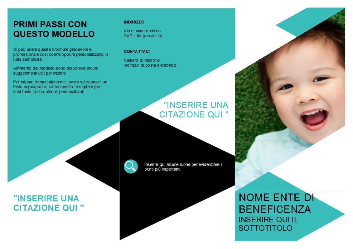 Brochure per organizzazioni no profit blue modern-geometric
