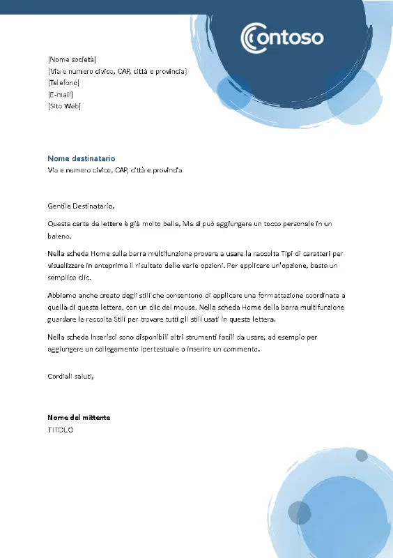 Carta intestata con sfere blu blue modern-simple
