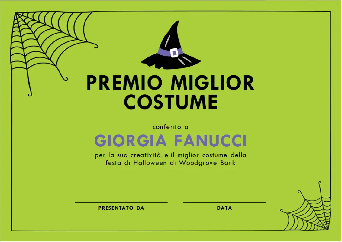 Premio costume di Halloween green whimsical-color-block