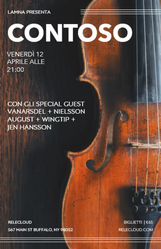 Poster per concerti brown modern-simple