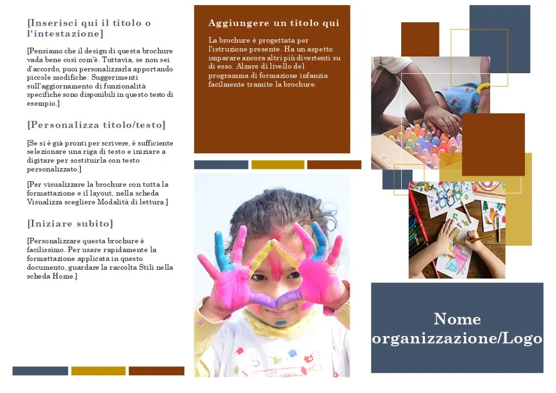 Brochure per l'istruzione orange modern-geometric