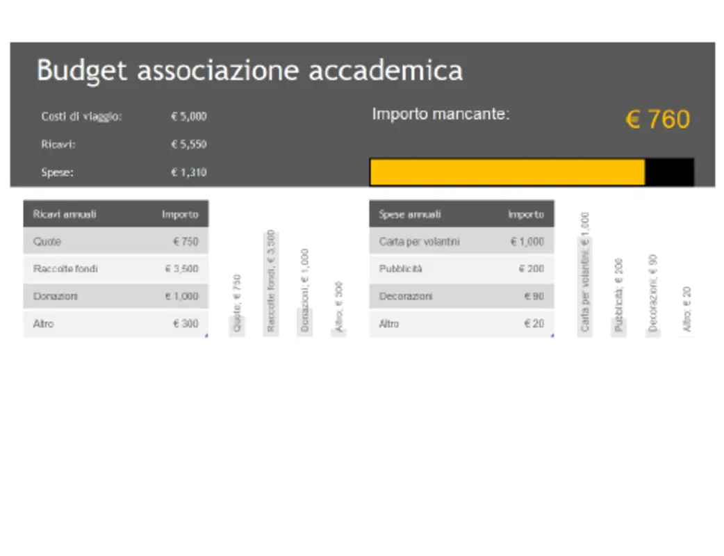 Budget associazione accademica grey modern simple