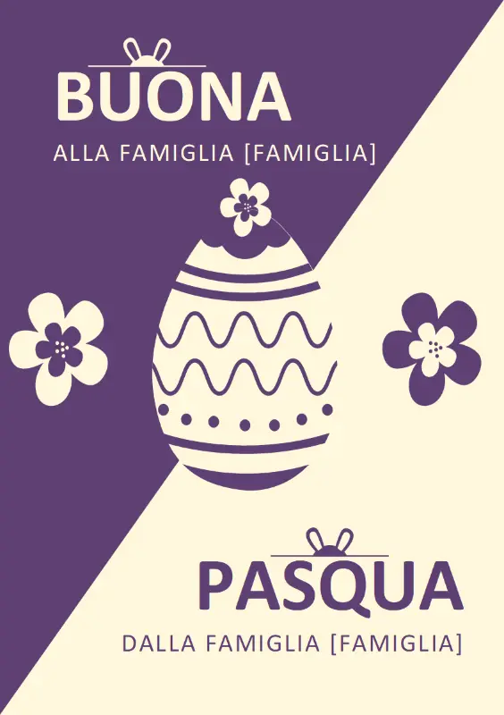 Biglietto di Pasqua viola purple modern-simple
