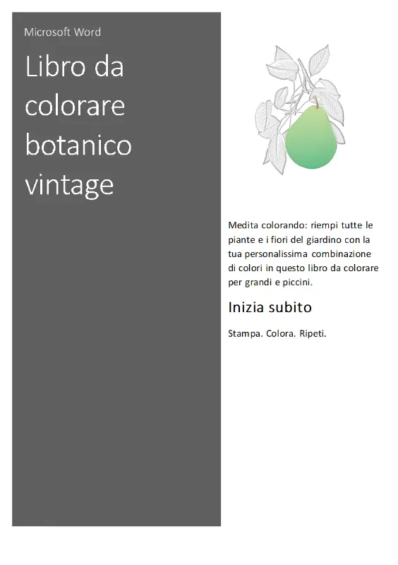 Libro da colorare botanico vintage vintage botanical