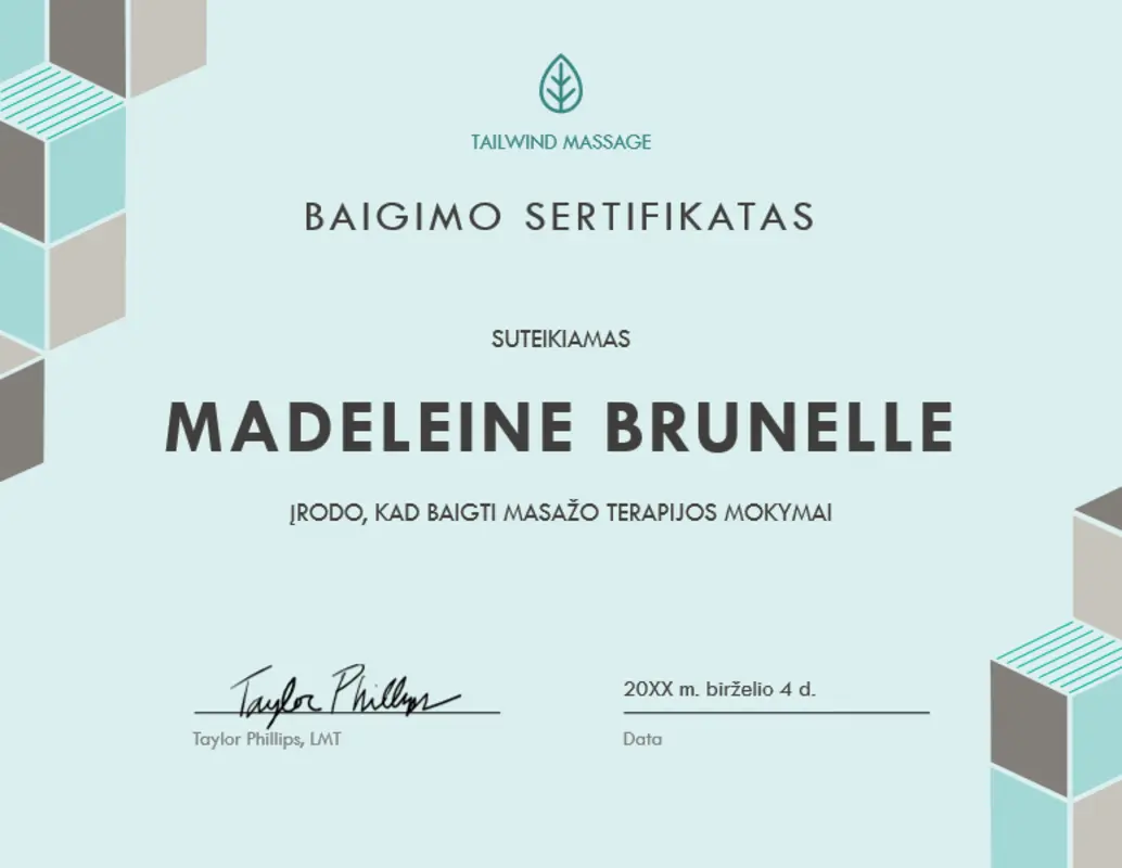 Baigimo sertifikatas blue modern-geometric
