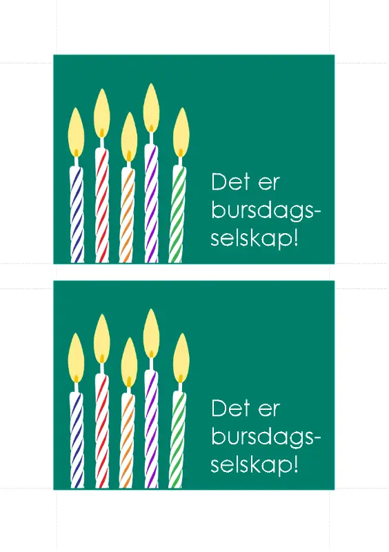Postkort for fødselsdagsinvitasjon (2 per side) green modern-simple