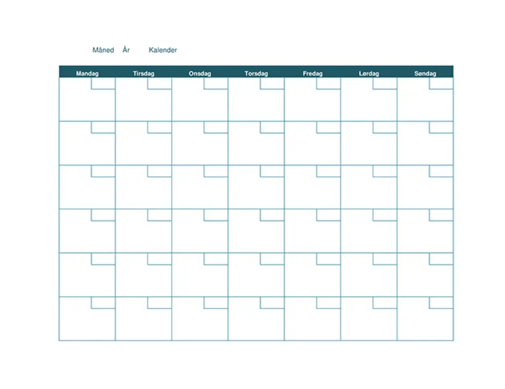 Tom månedlig kalender brown organic simple