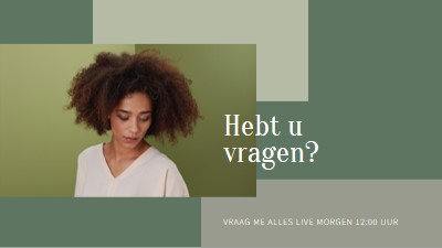 Hebt u vragen? green modern-simple