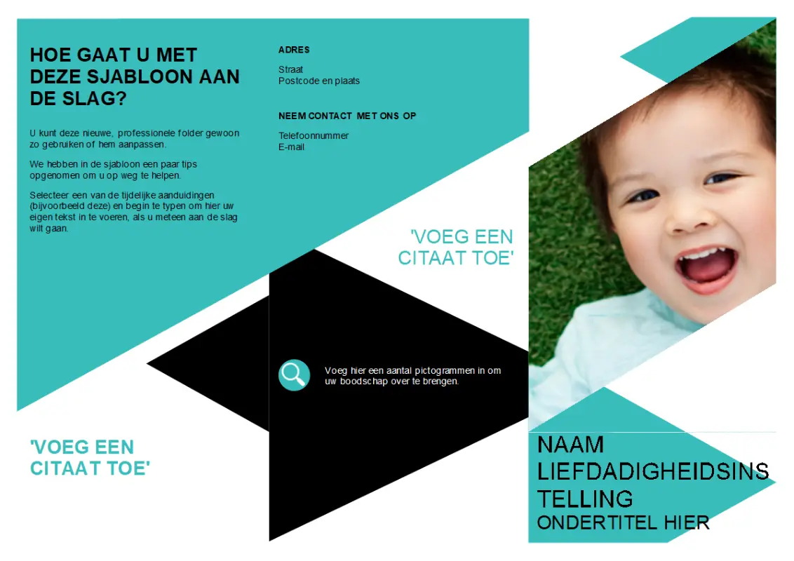 Brochure voor non-profitorganisaties blue modern-geometric