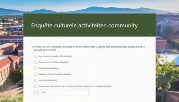Enquête culturele activiteiten in de gemeenschap green