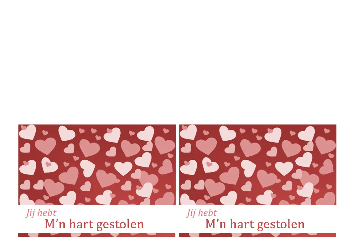 Valentijnskaarten red whimsical-color-block