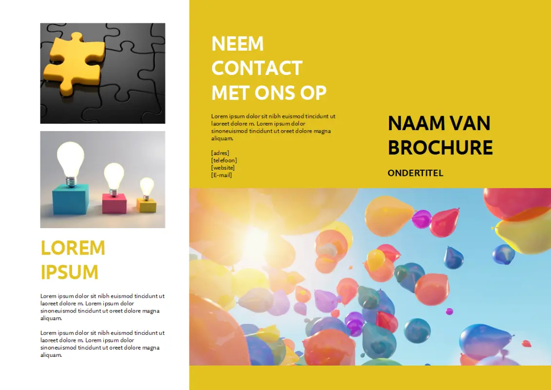 Gele brochure voor evenementen yellow modern-simple
