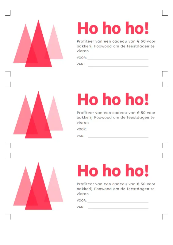 Ho ho ho! Geschenkbonnen voor de feestdagen  pink modern-simple